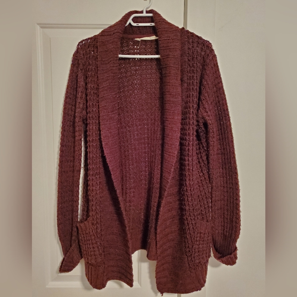 🌟3 for $25-Burgundy knit cardigan
